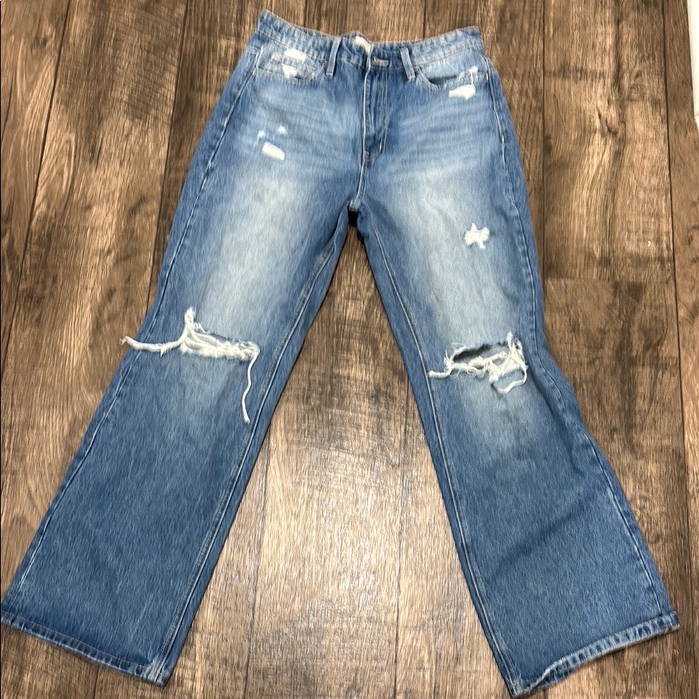 Distressed Blue Jeans